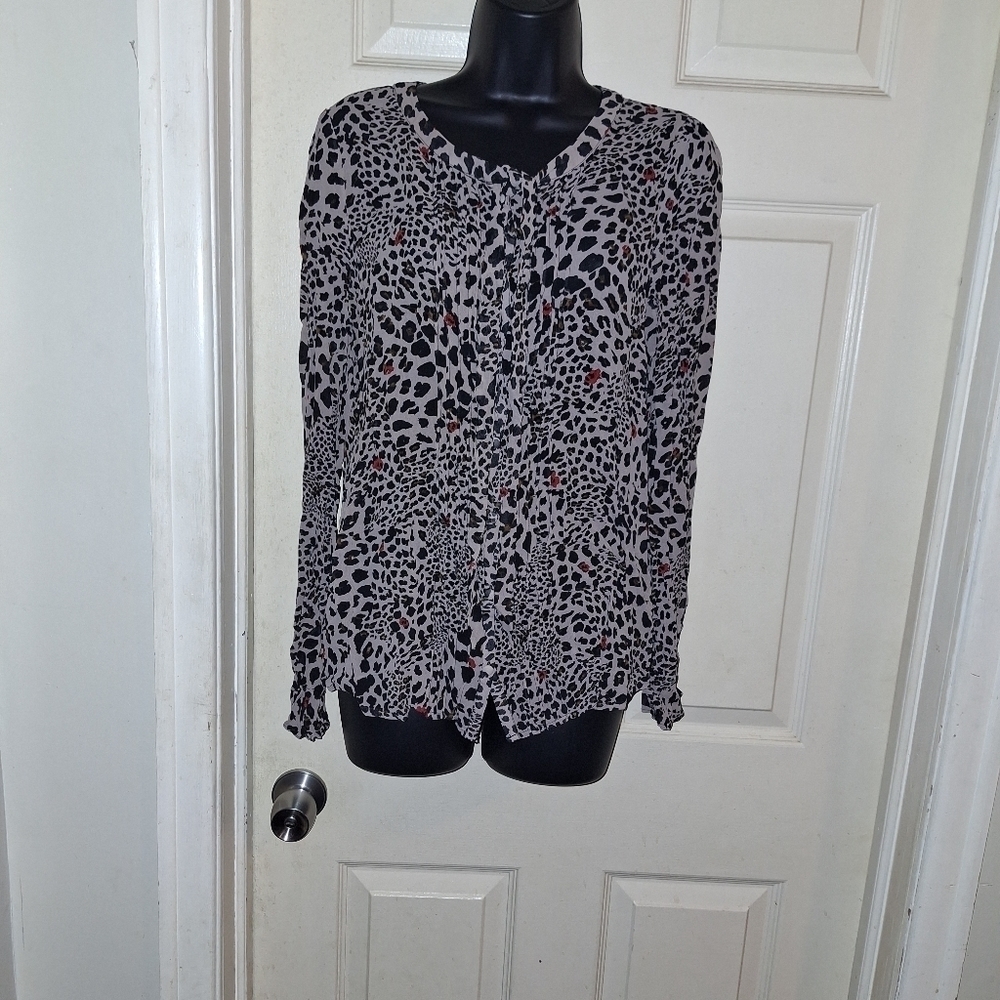 Sanctuary button-down blouse semi-sheer size medium